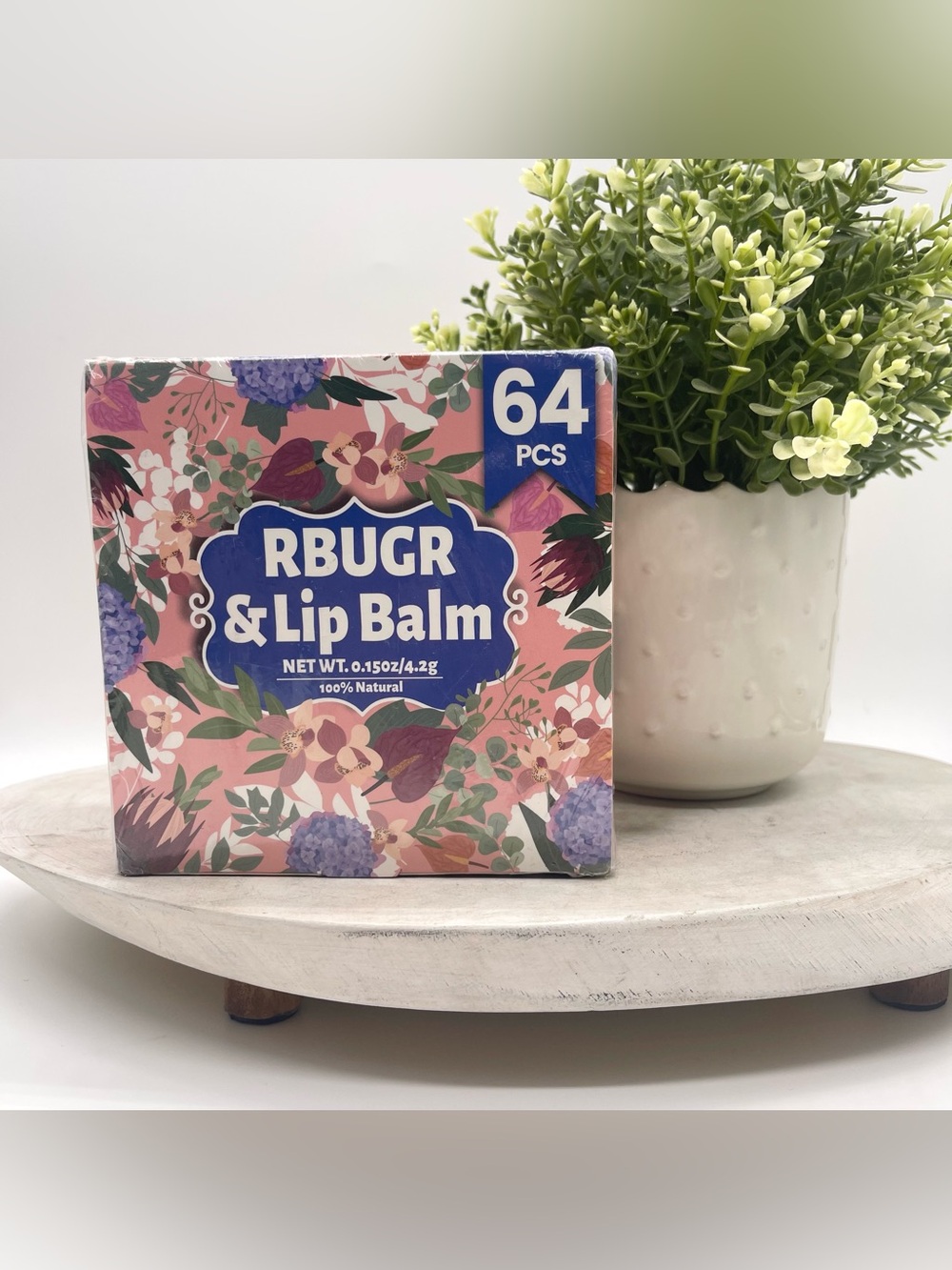RBUGR Bulk Lip Balm Set 64 Pcs Natural Moisturizing Assorted Flavors 0.15oz
